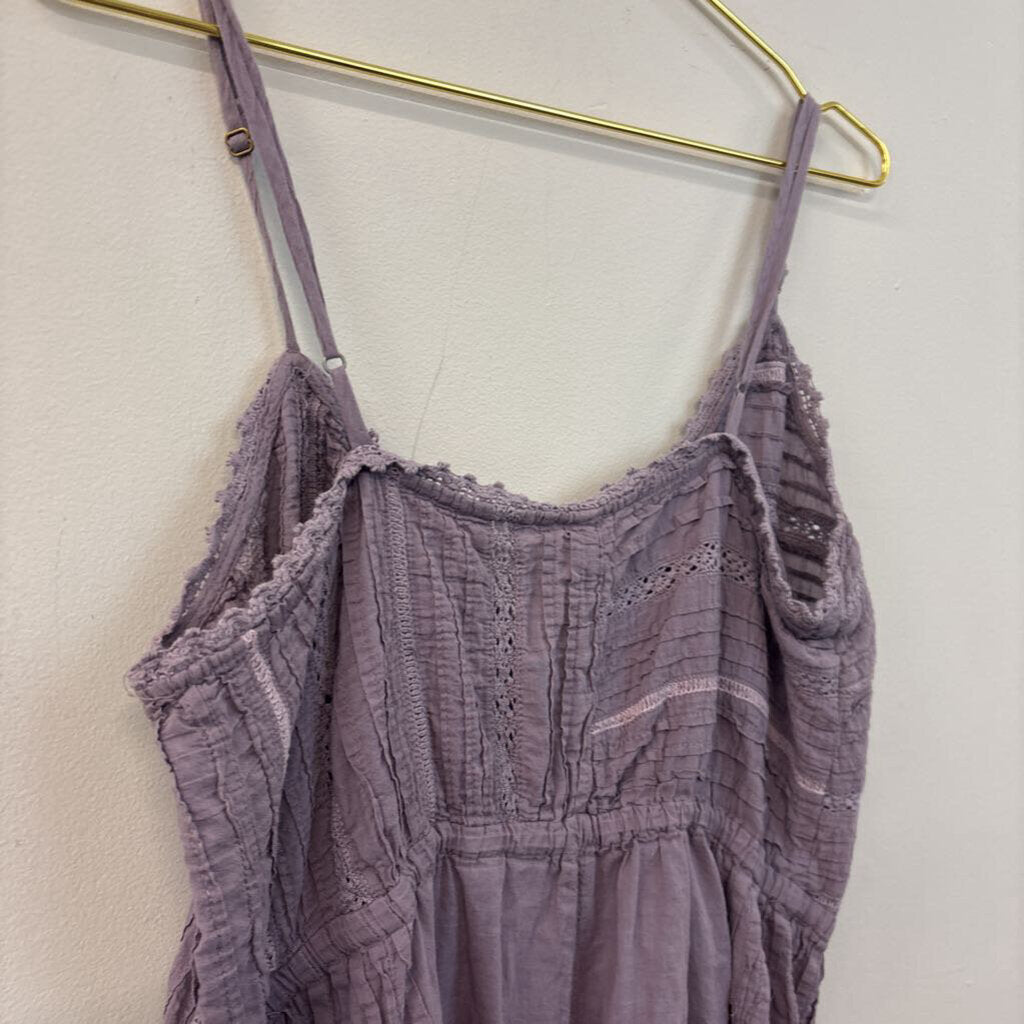Intimately Free People Purple Lace Detail Tank Top Large