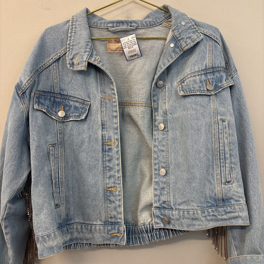 We The Free Light Comet Fringe Jean Jacket Medium