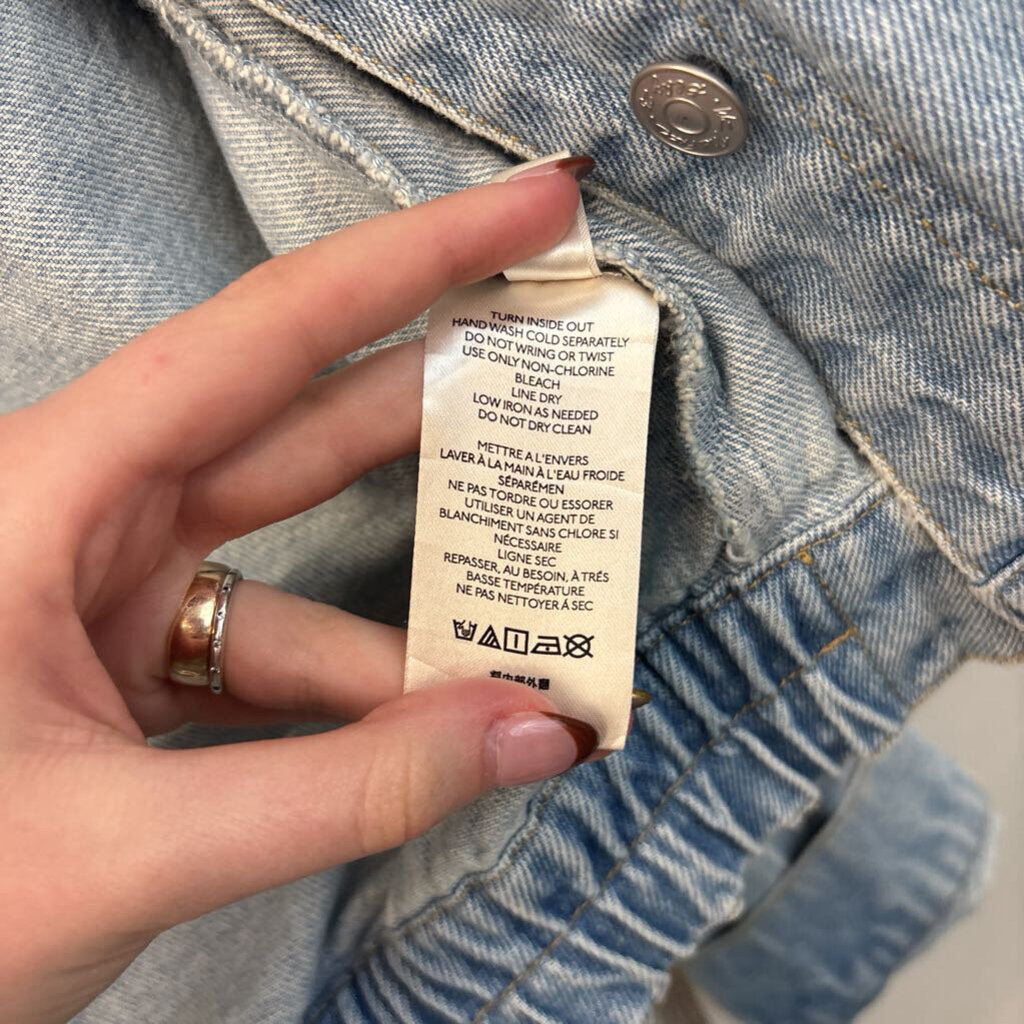 We The Free Light Comet Fringe Jean Jacket Medium