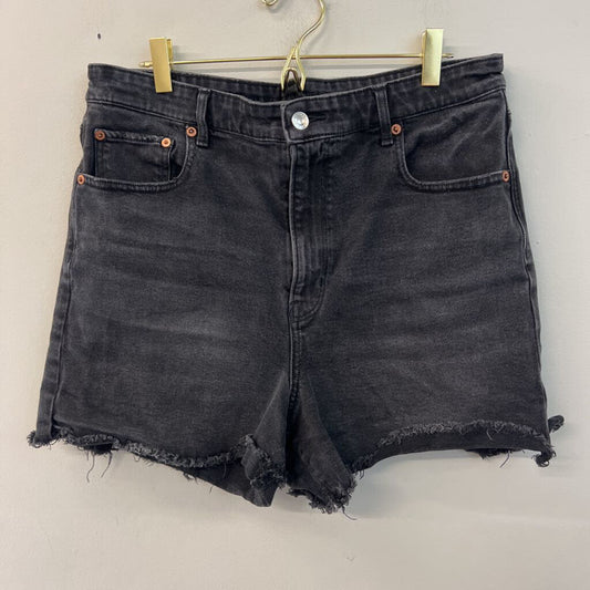 American Eagle Black High Waisted Denim Shorts 14