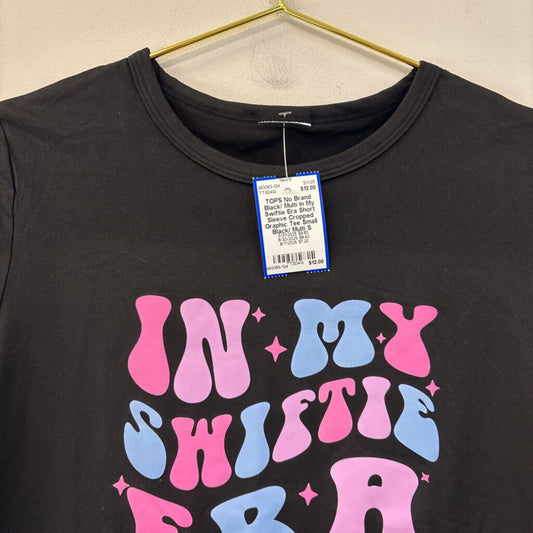 Black/ Multi In My Swiftie Era Short Sleeve Cropped Graphic Tee Small