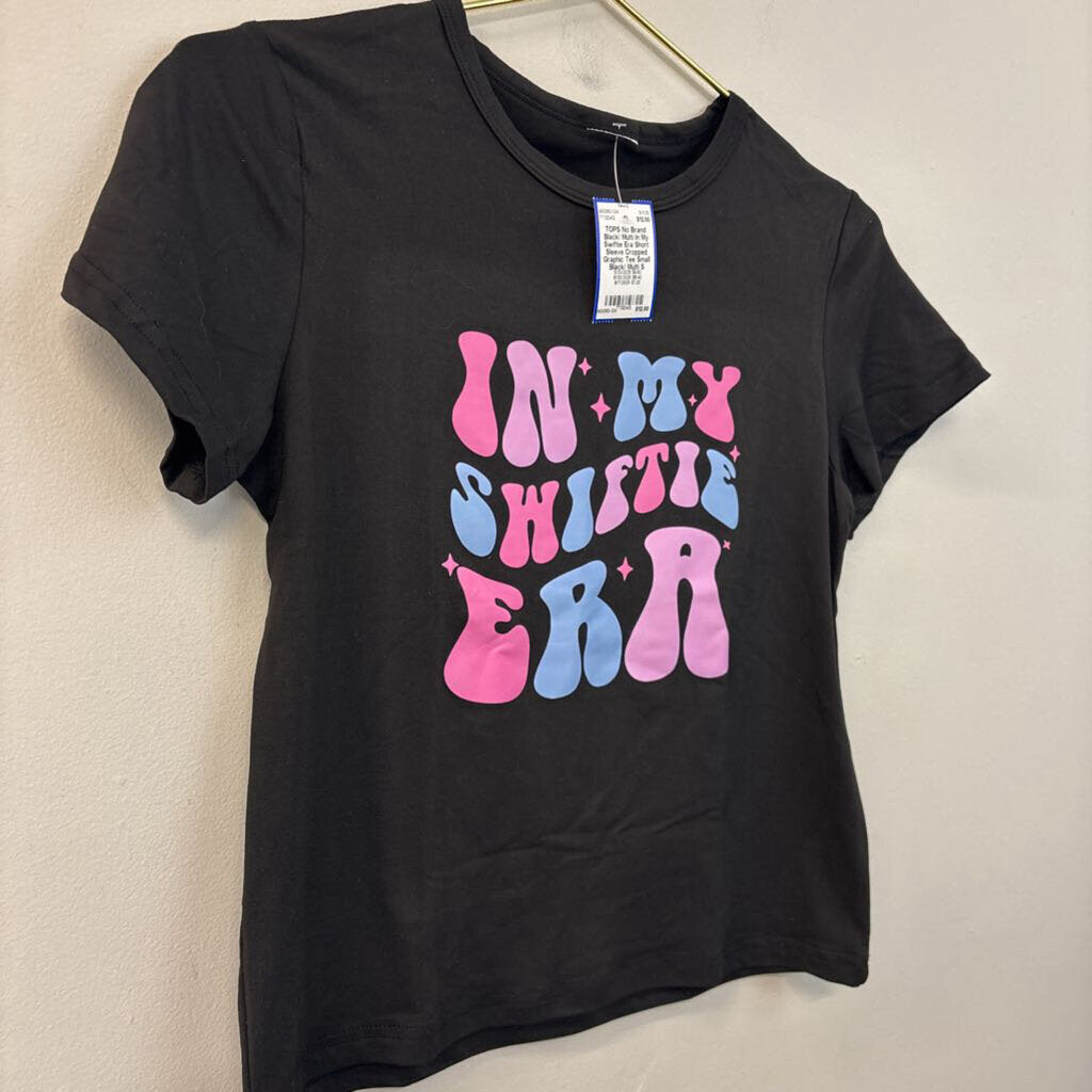 Black/ Multi In My Swiftie Era Short Sleeve Cropped Graphic Tee Small