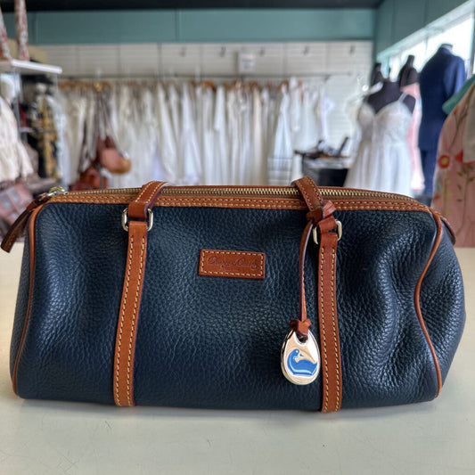 Dooney and Bourke Navy/ Brown Pebbled Leather Small Purse