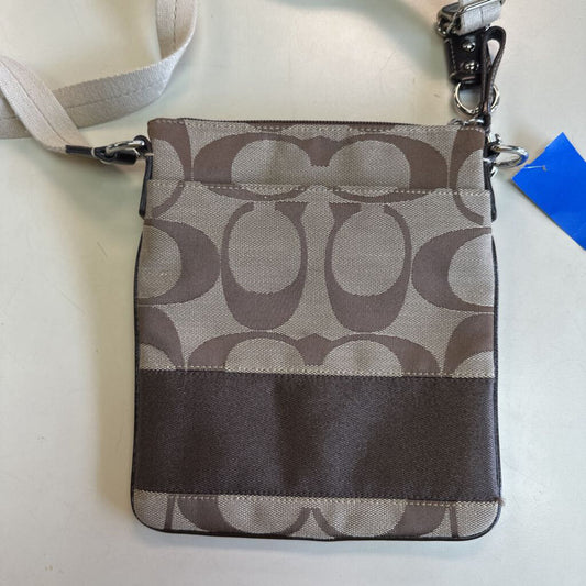 Coach Brown Canvas Signature Print Crossbody Purse