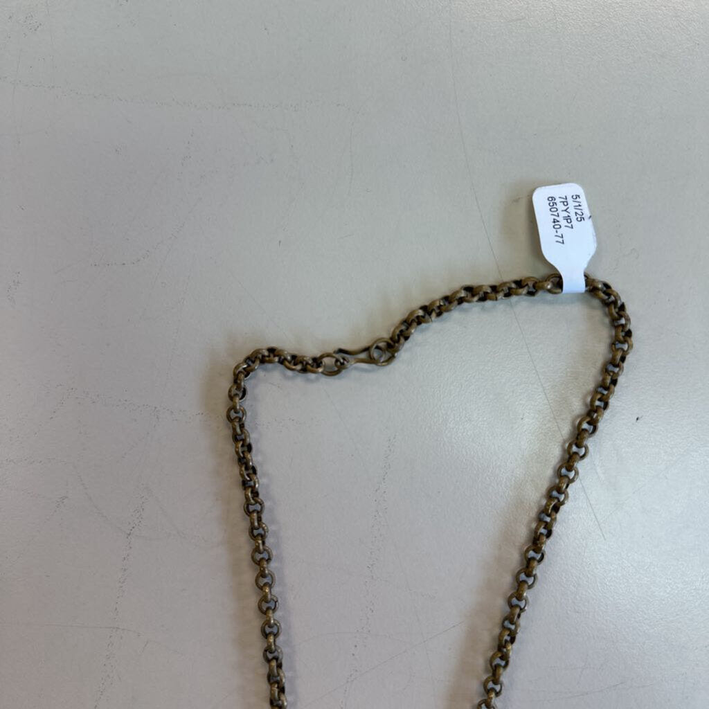 Free People Gold Stone Long Necklace