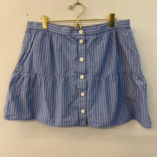 Madewell Blue/ White Striped Button Front Skirt Large