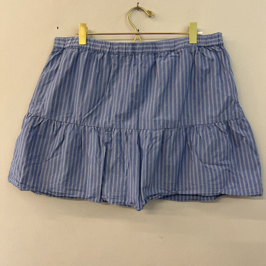 Madewell Blue/ White Striped Button Front Skirt Large