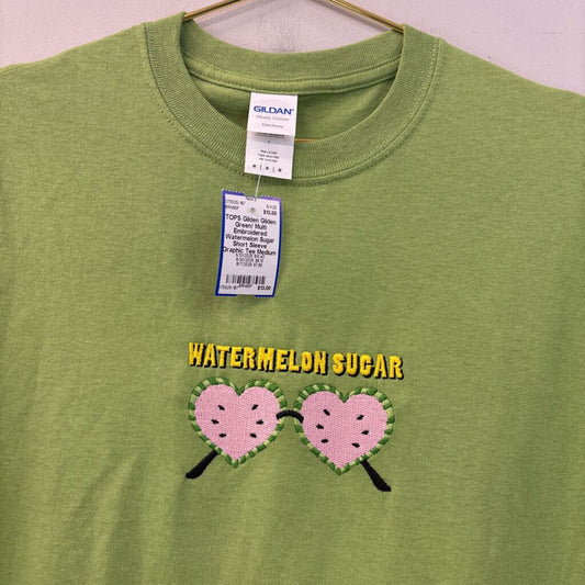 Gilden Green/ Multi Embroidered Watermelon Sugar Short Sleeve Graphic Tee Medium