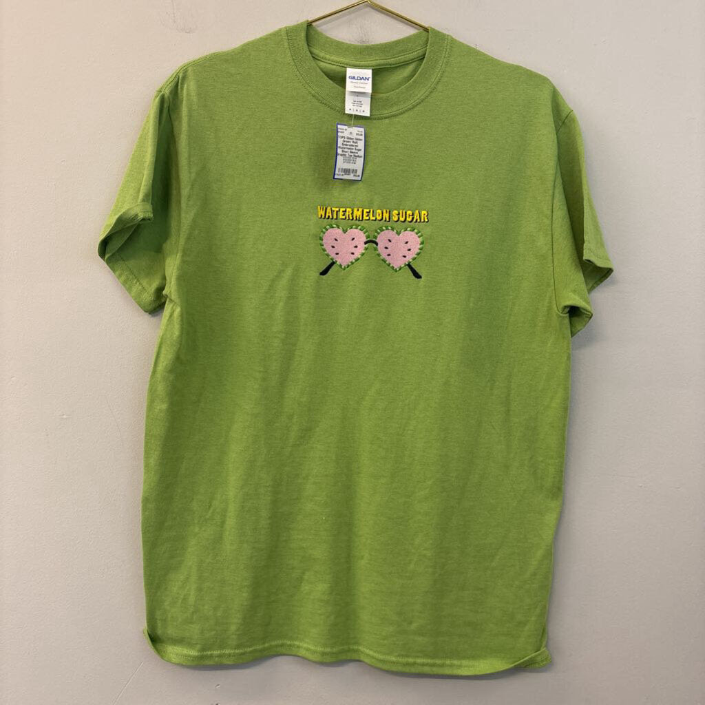 Gilden Green/ Multi Embroidered Watermelon Sugar Short Sleeve Graphic Tee Medium