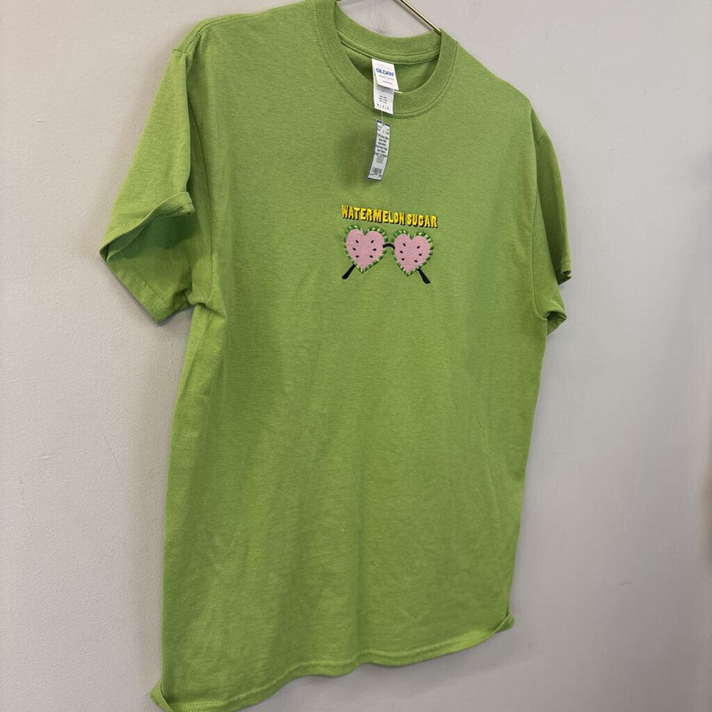 Gilden Green/ Multi Embroidered Watermelon Sugar Short Sleeve Graphic Tee Medium