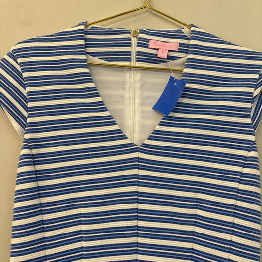 Lilly Pulitzer Blue/ White Striped Short Sleeve Dress Medium