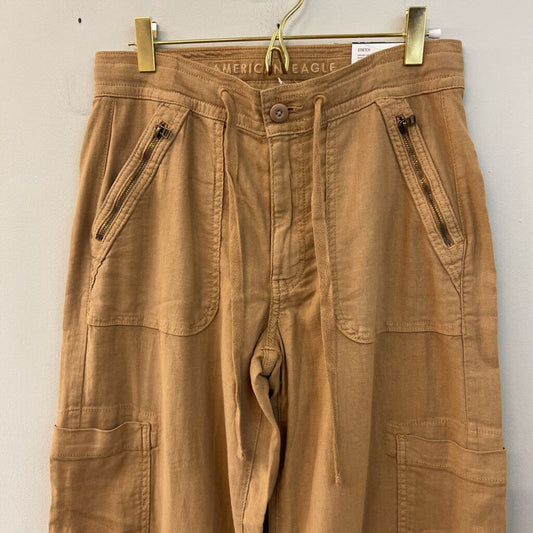 American Eagle Brown Dreamy Drape Baggy Wide Leg Pants 2 Long