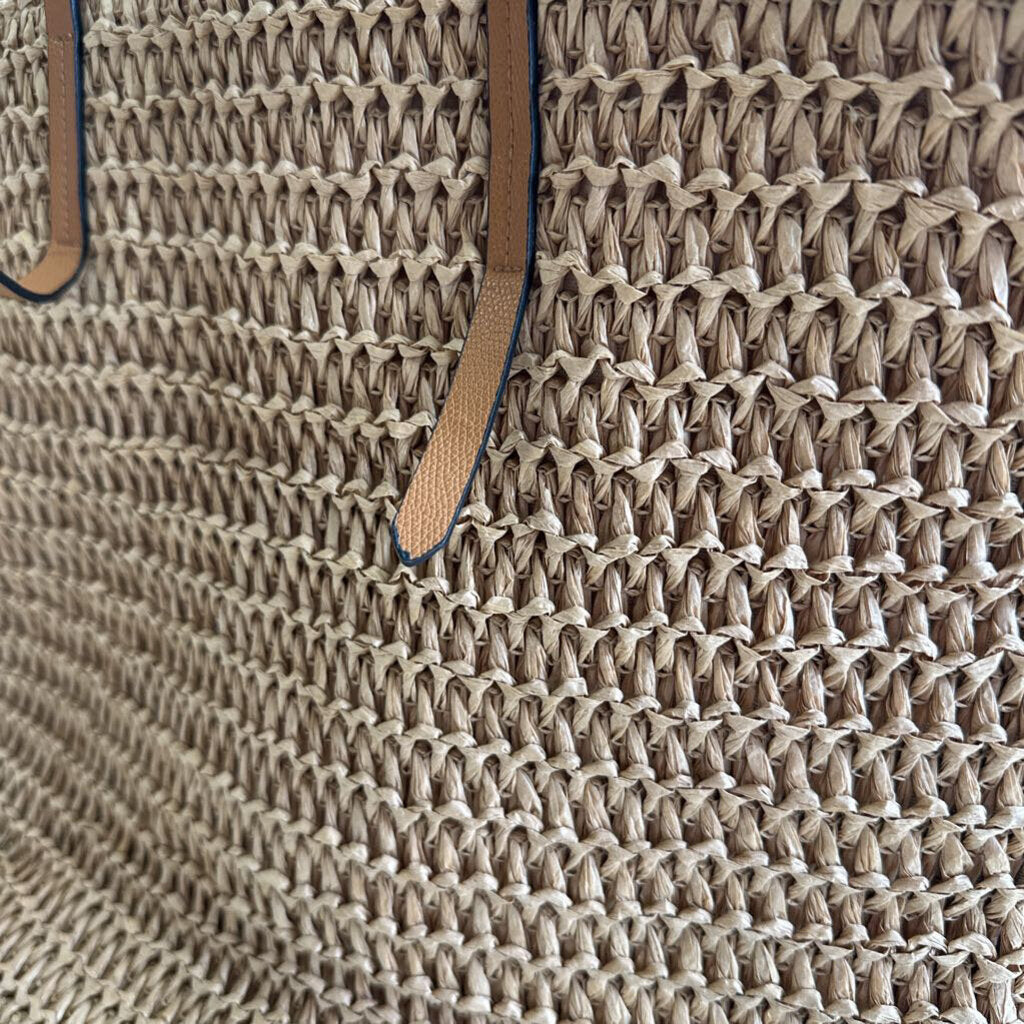 Brown Natural Woven Tote Purse