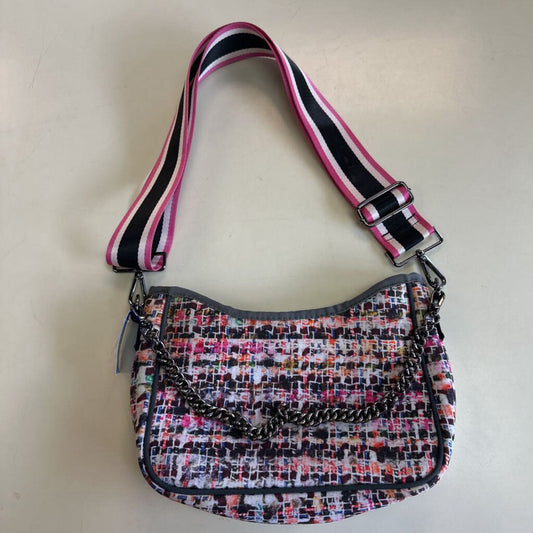 Haute Shore Grey/ Pink Print Neoprene Crossbody Purse