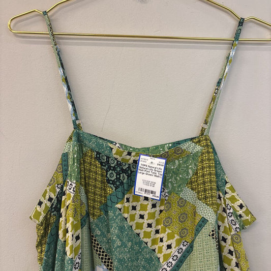 Natural Life Green/ Multi Print Tunic Top Large
