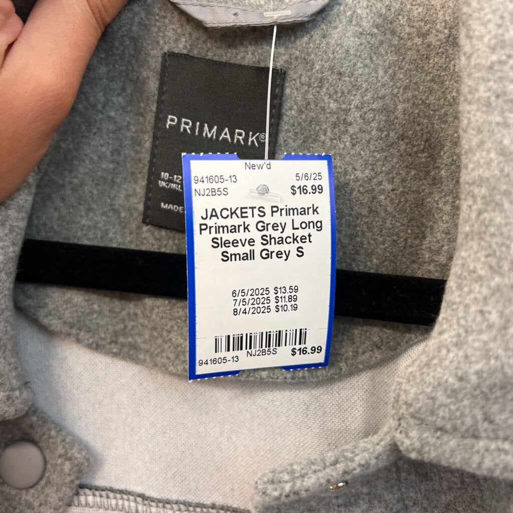 Primark Grey Long Sleeve Shacket Small