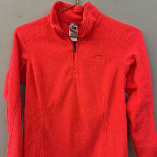 The North Face Bright Coral Long Sleeve Fleece Pullover Extra Small