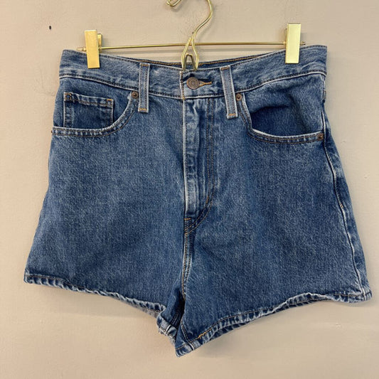 Levi Medium Wash High Waisted Mom Denim Shorts 27
