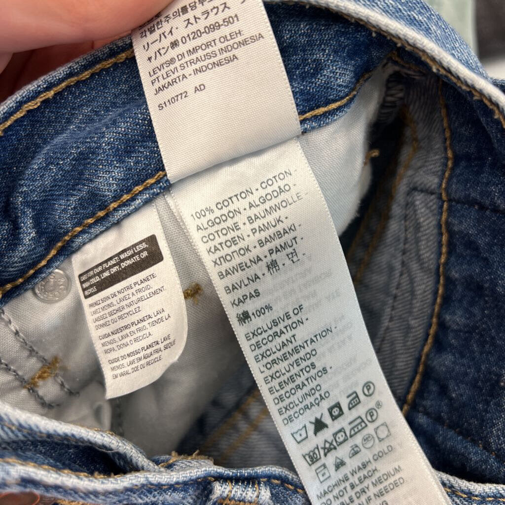Levi Medium Wash High Waisted Mom Denim Shorts 27
