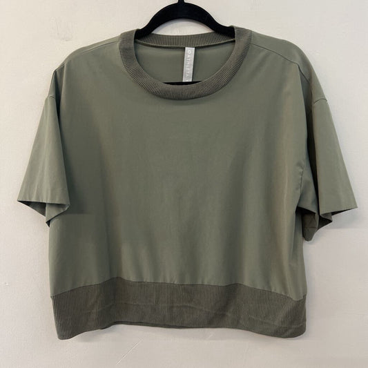 Athleta Green Short Sleeve Cropped Boxy Top Medium