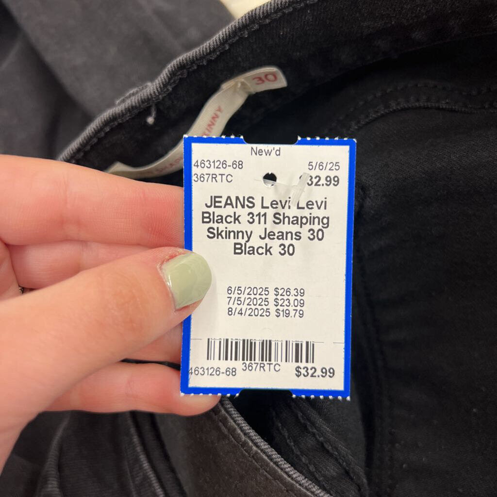 Levi Black 311 Shaping Skinny Jeans 30