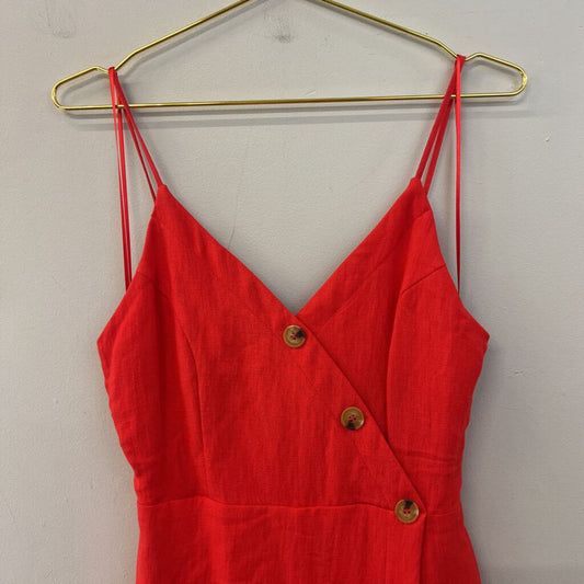 Vestique Red Button Detail Wrap Romper Small