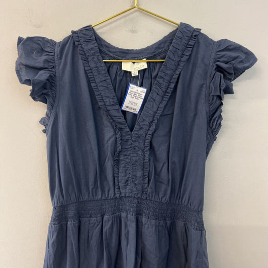 Pinch Blue Short Ruffle Sleeve Dress Large