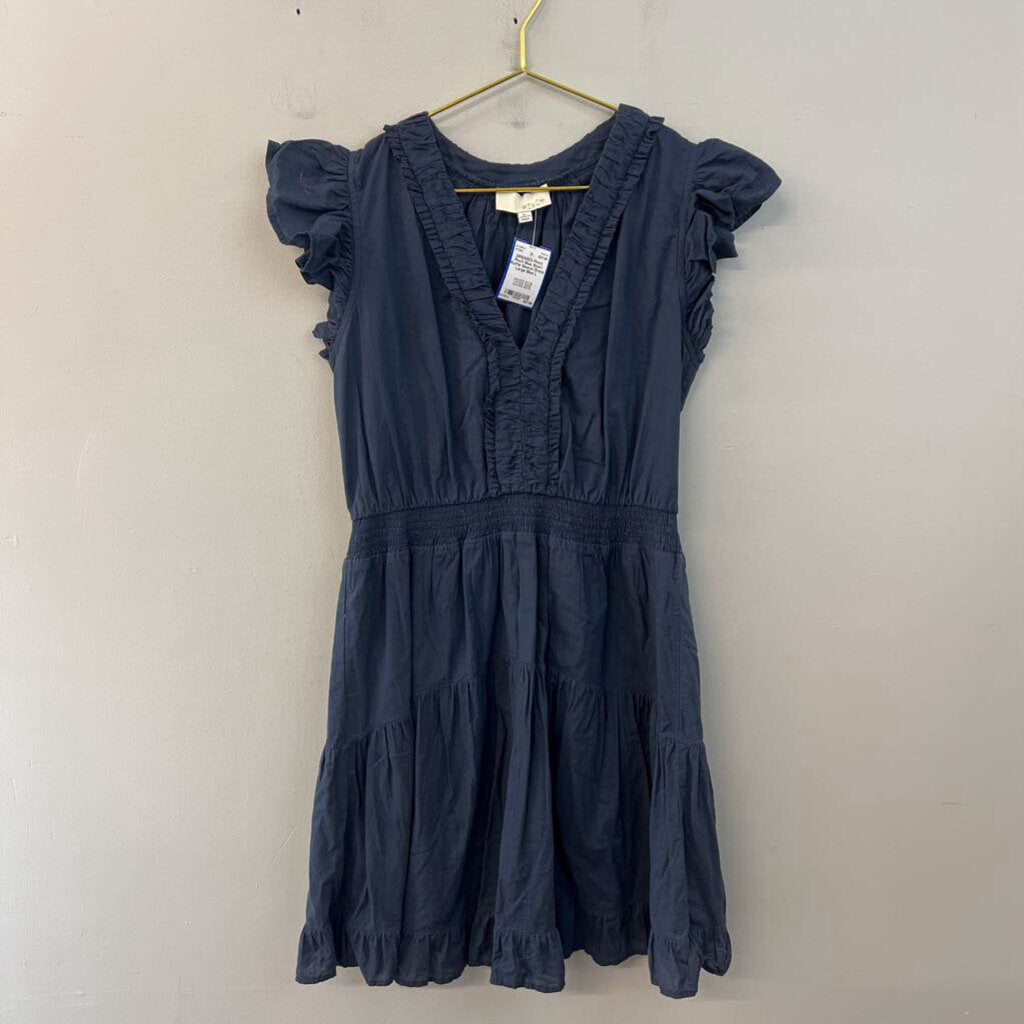 Pinch Blue Short Ruffle Sleeve Dress Large