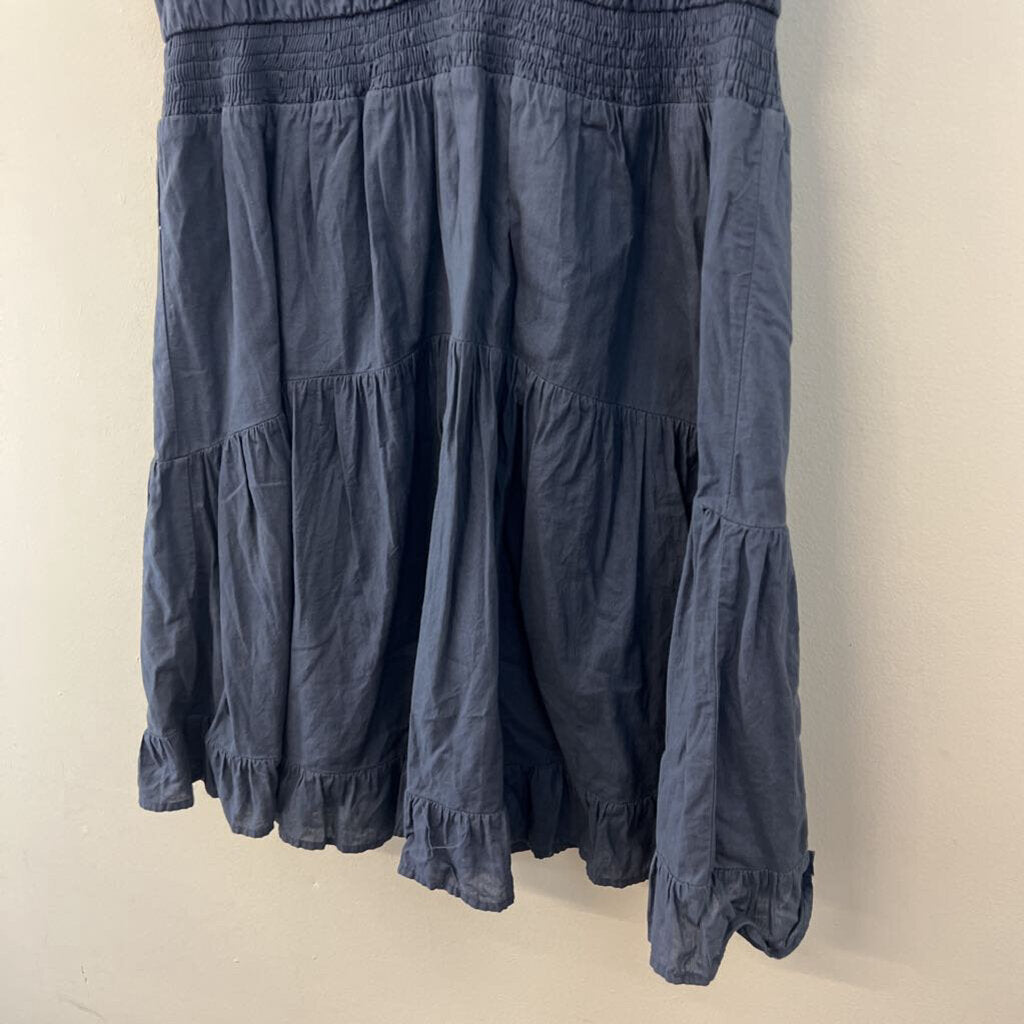 Pinch Blue Short Ruffle Sleeve Dress Large
