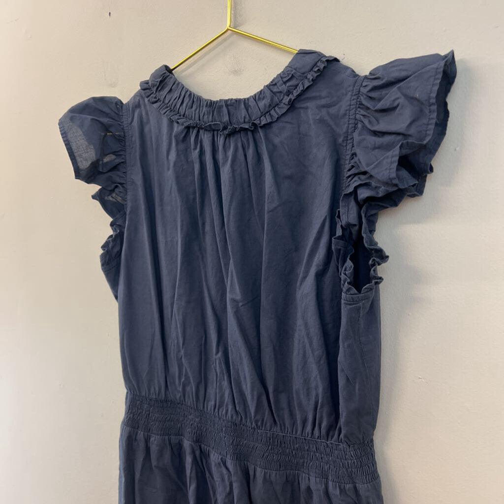 Pinch Blue Short Ruffle Sleeve Dress Large