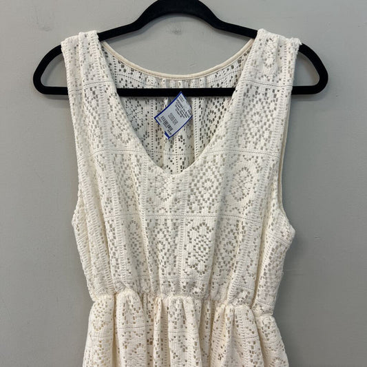 Cream Lace Midi Dress Medium
