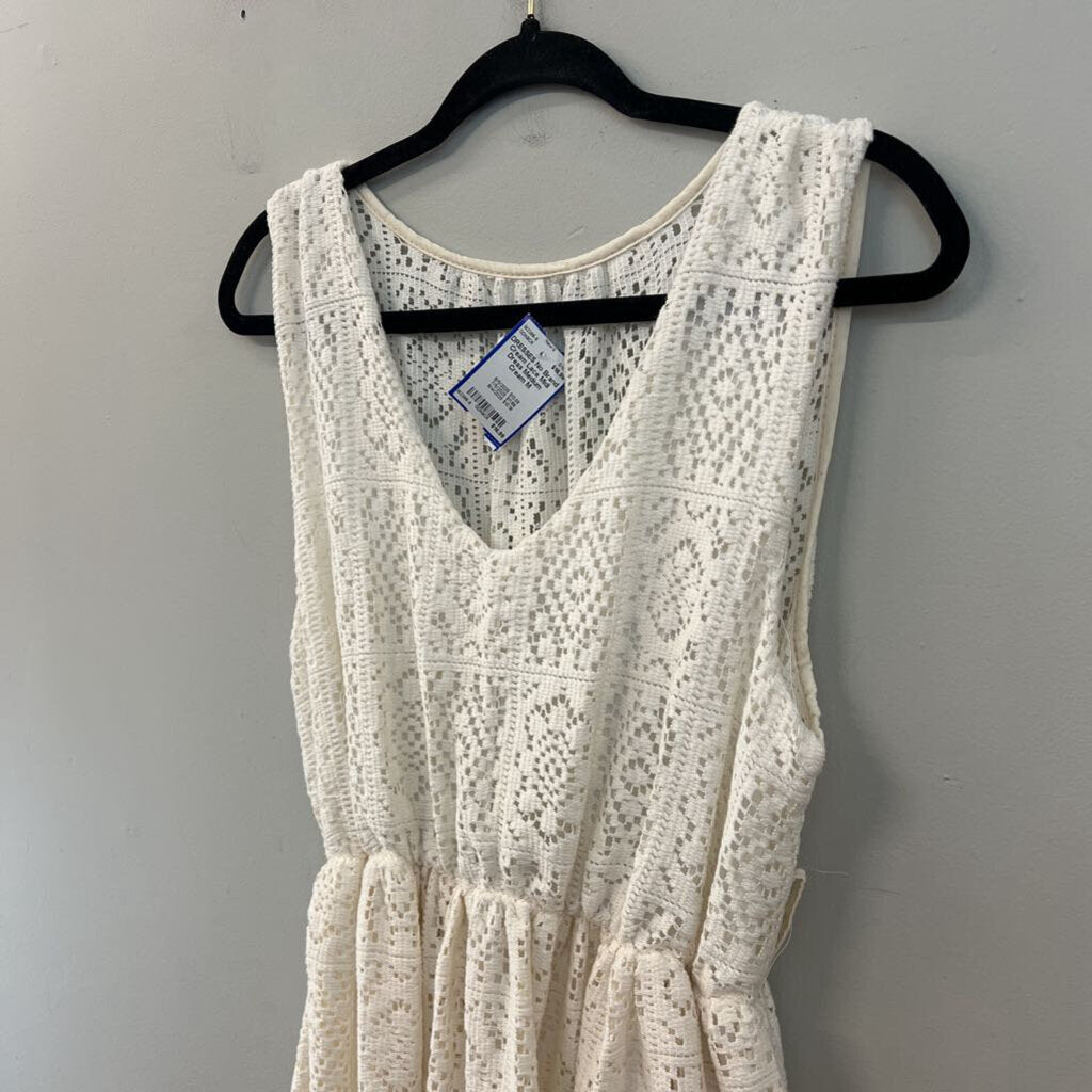 Cream Lace Midi Dress Medium