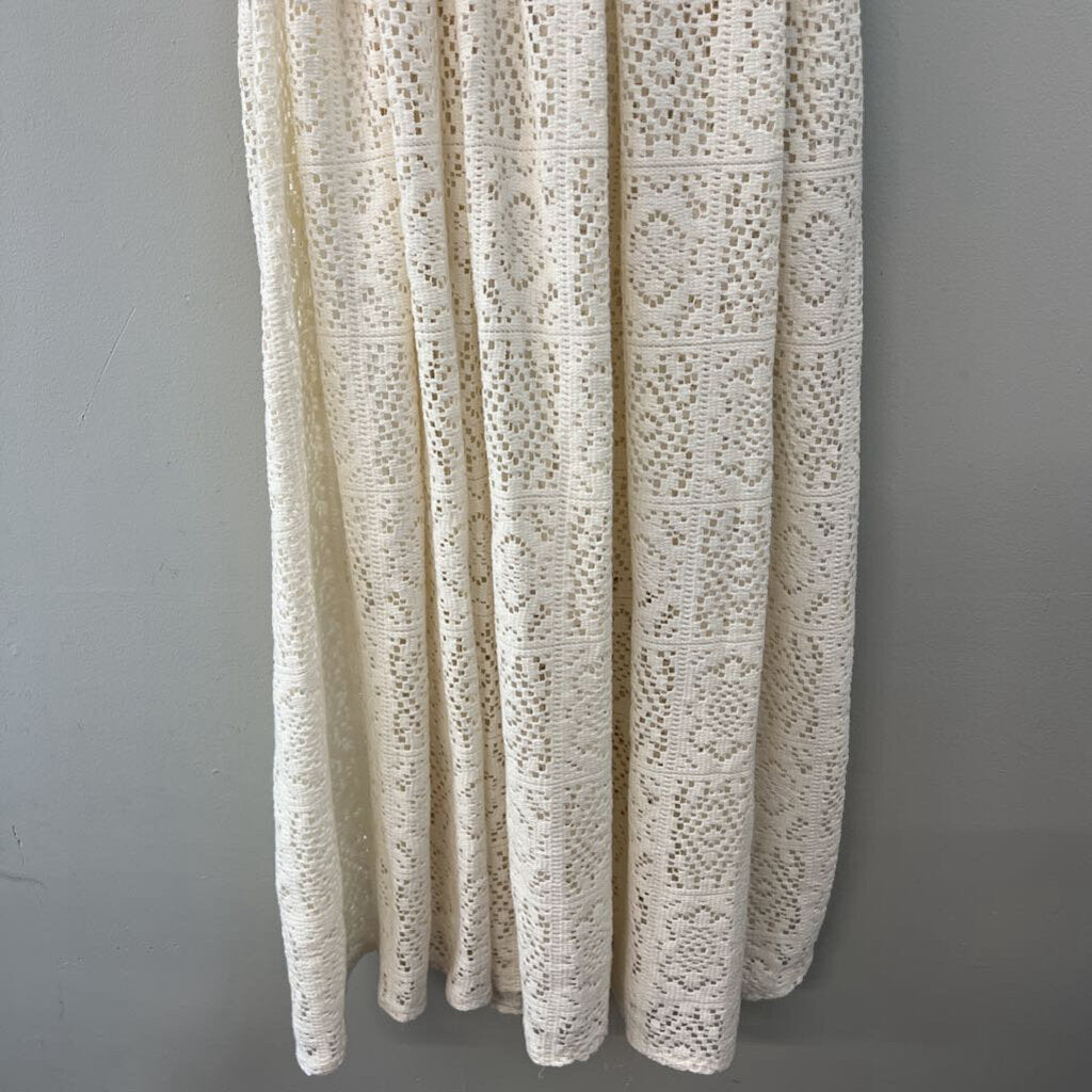 Cream Lace Midi Dress Medium