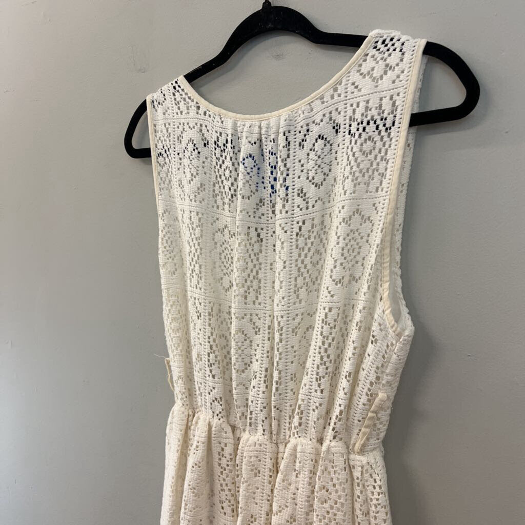 Cream Lace Midi Dress Medium