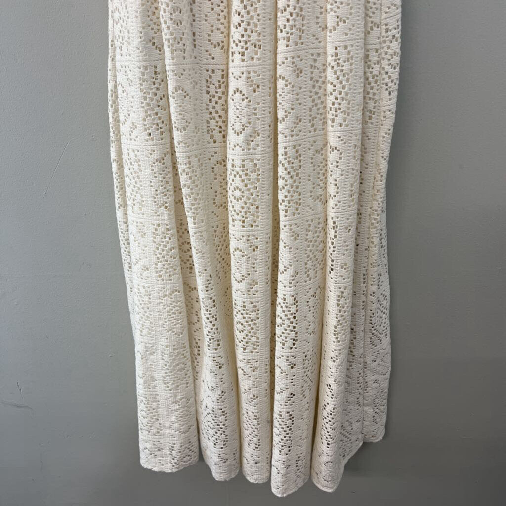 Cream Lace Midi Dress Medium