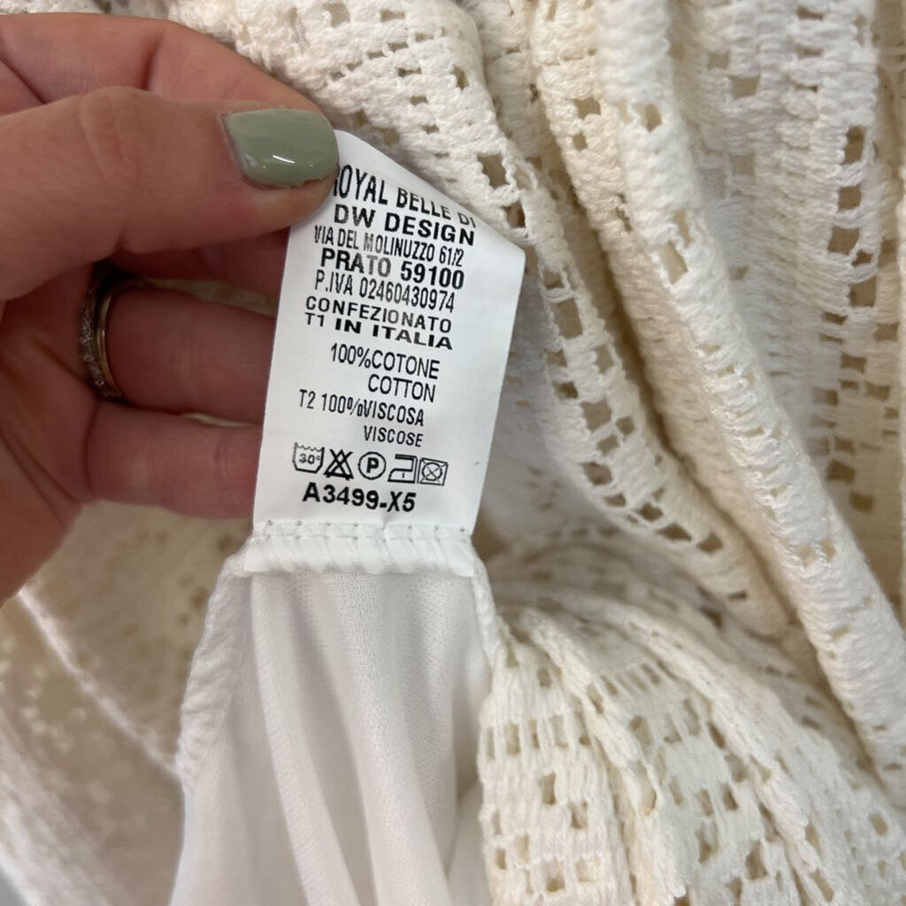 Cream Lace Midi Dress Medium