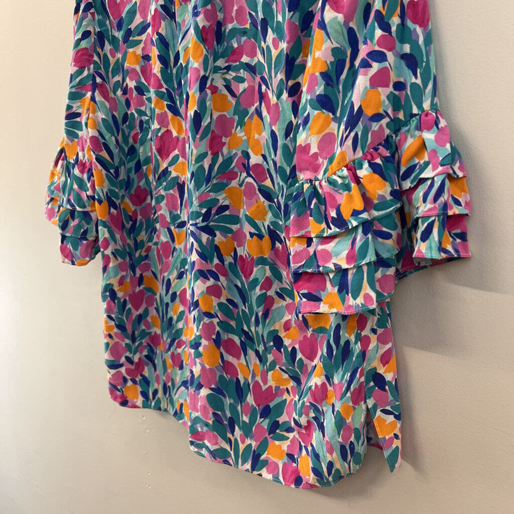 Tyler Boe White/ Multi Print Short Sleeve Top Medium