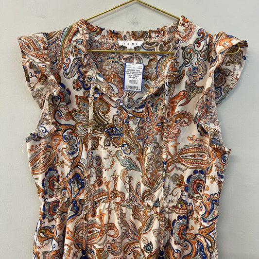 THML Cream/ Orange Paisley Print Dress Large