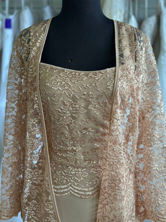Sally Gold Sequin Lace Two Piece Extra Large