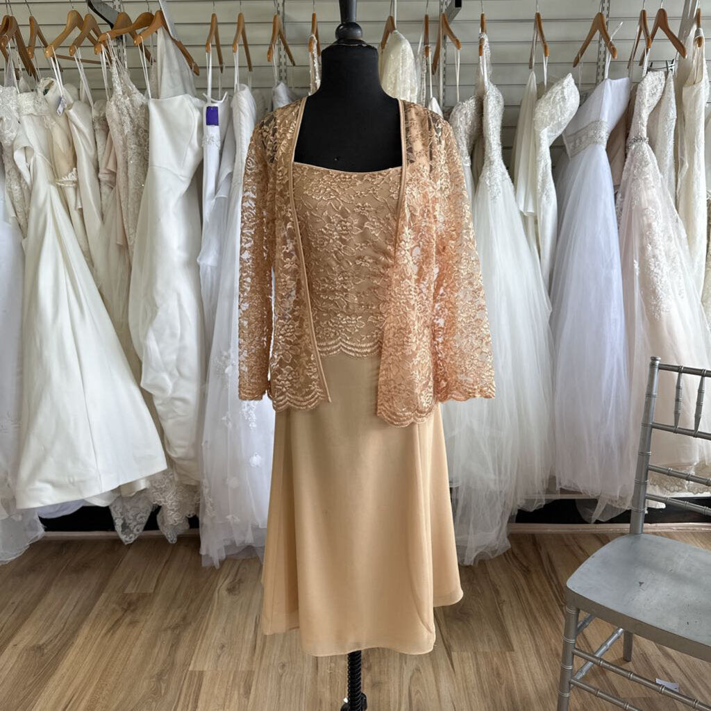 Sally Gold Sequin Lace Two Piece Extra Large