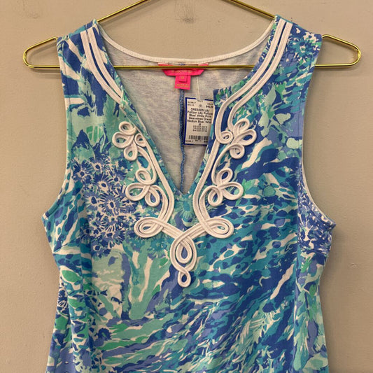 Lilly Pultizer Blue/ White Print Sleeveless Dress Medium