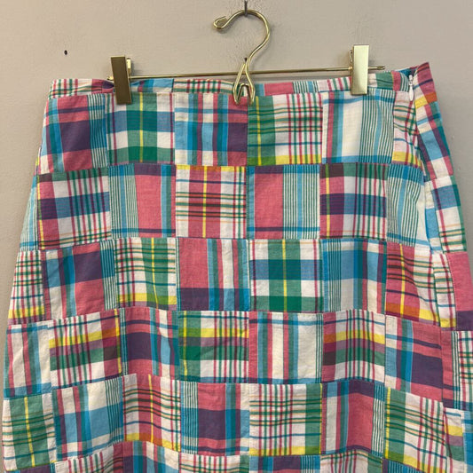 Talbots White/ Multi Plaid Skirt 10