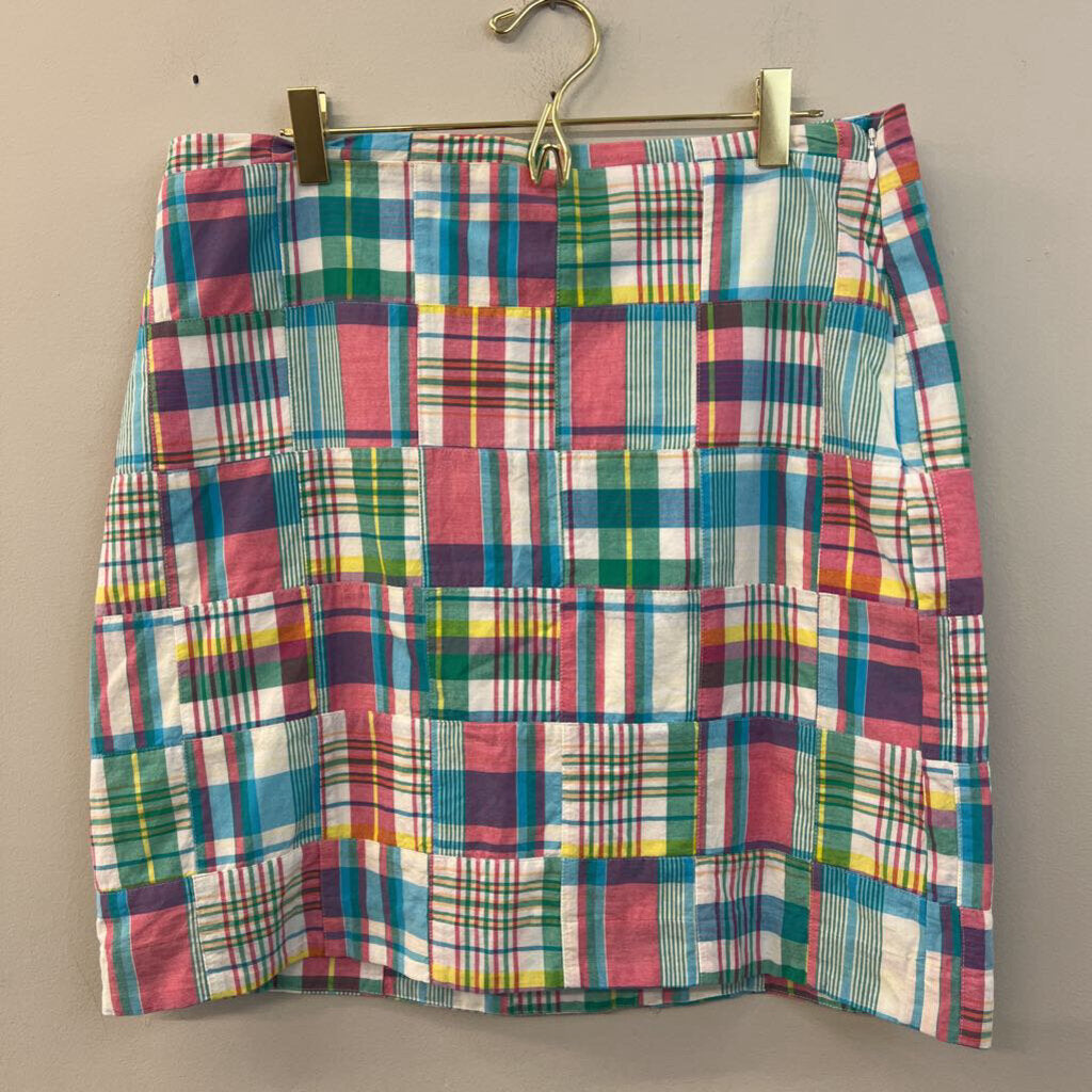 Talbots White/ Multi Plaid Skirt 10