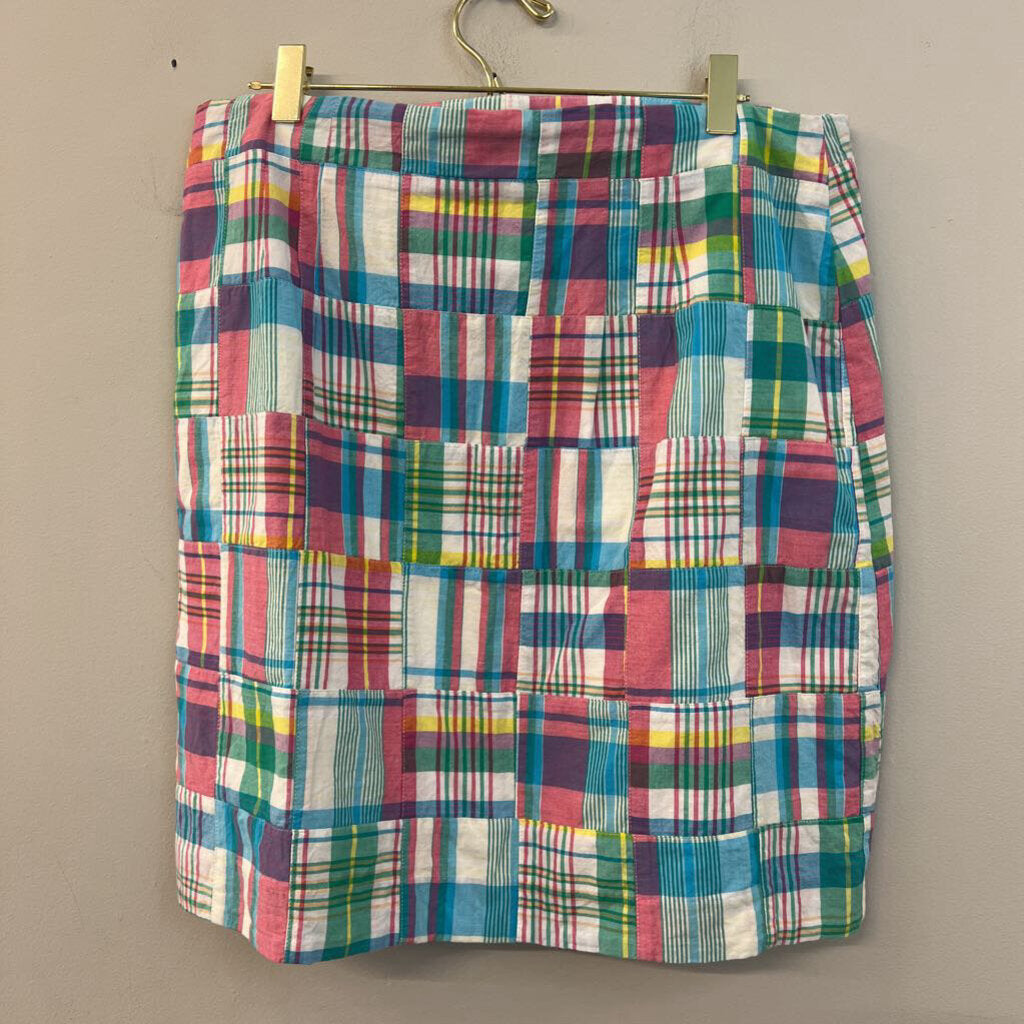 Talbots White/ Multi Plaid Skirt 10