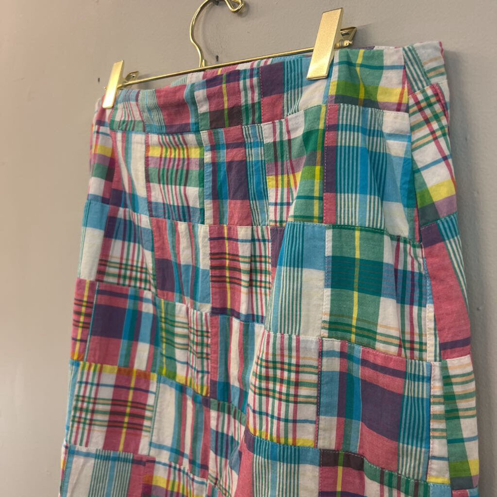 Talbots White/ Multi Plaid Skirt 10