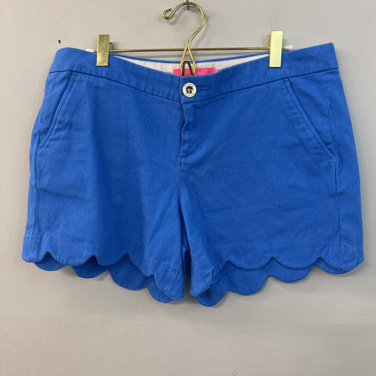 Lilly Pulitzer Blue Textured Scallop Hem Shorts 10
