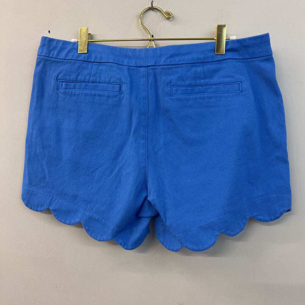Lilly Pulitzer Blue Textured Scallop Hem Shorts 10