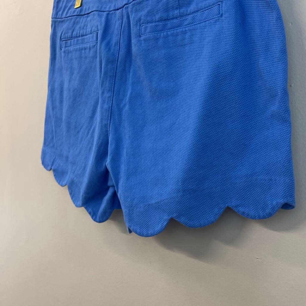 Lilly Pulitzer Blue Textured Scallop Hem Shorts 10