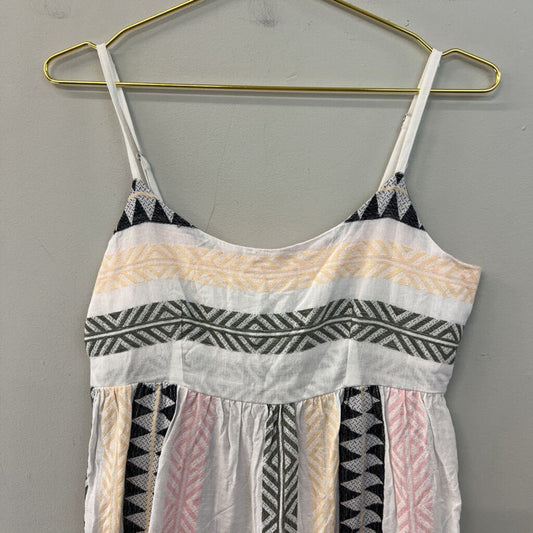 Mi Ami White/ Multi Print Baby Doll Dress Small