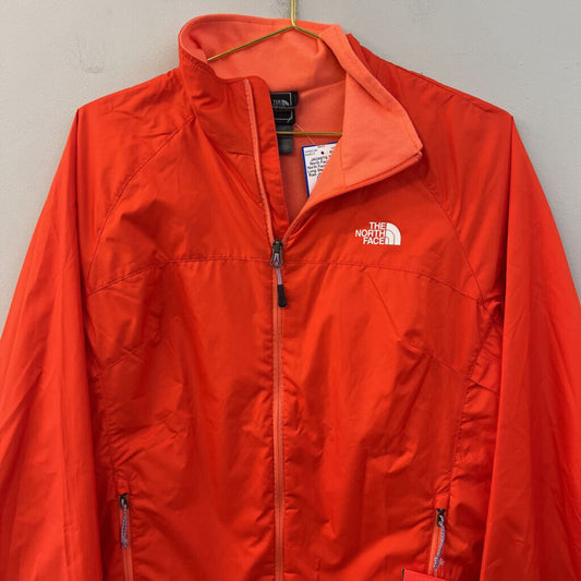 The North Face Orange Long Sleeve Zip Up Rain Jacket Large